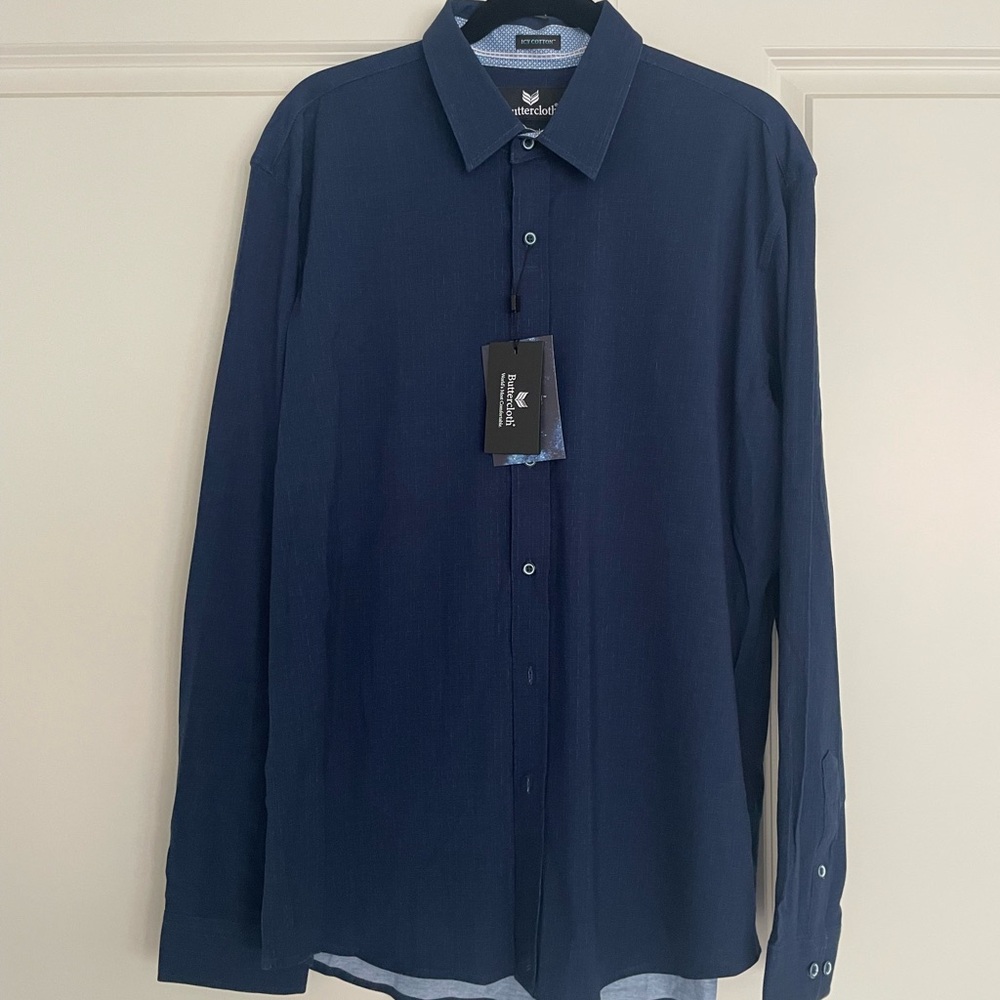 Buttercloth midnight blue size XL regular fit Button Down Shirt